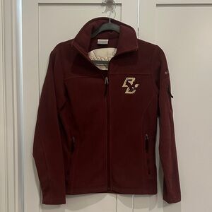 Women's Columbia Boston College Maroon Full Zip Fleece Jacket Size XS